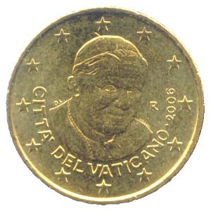 Vatikan 50 Cent Kursmünze 2006 prägefrisch/st Papst Benedikt XVI.