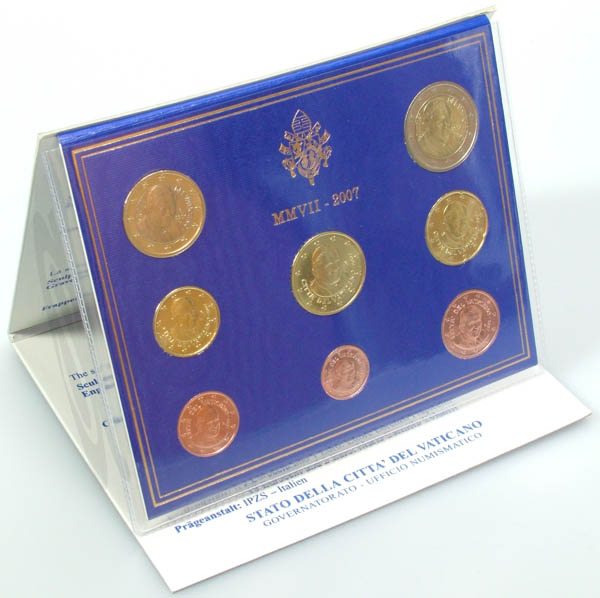 Vatikan Kursmünzensatz 2007 st OVP Benedikt XVI.