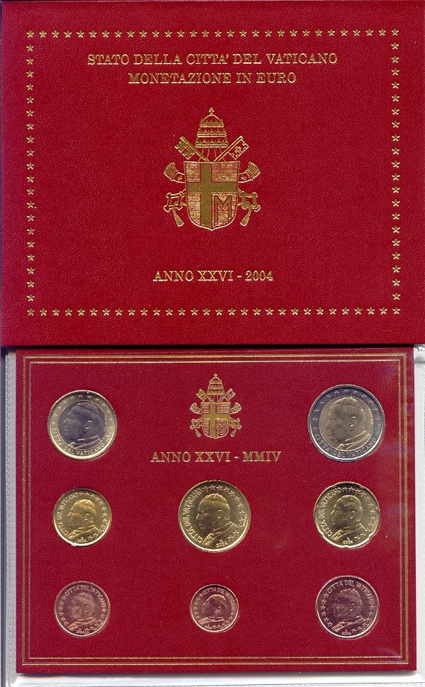 Vatikan ursmünzensatz 2004 st/OVP nominell 3,88 Euro Johannes Paul II