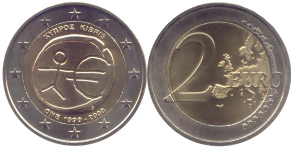 Zypern 2 Euro 2009 10 Jahre Währungsunion WWU / EWU st