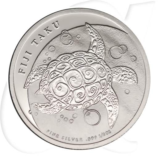 Fidschi (Fiji) 1 Dollar 2012 Silber 1/2oz Schildkröte Taku