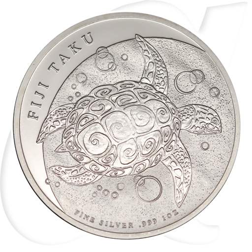 Fidschi (Fiji) 2 Dollar 2011 Silber 1oz Schildkröte Taku