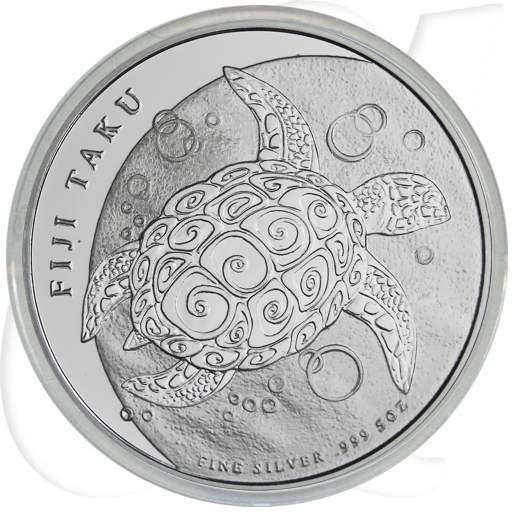Fidschi (Fiji) 10 Dollar 2011 Silber 5oz Schildkröte Taku