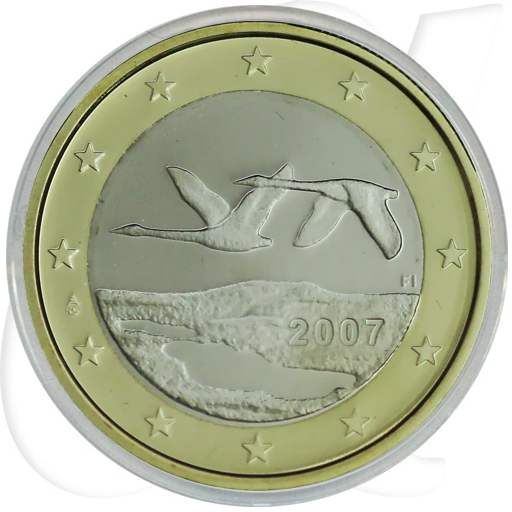 Finnland 2007 1 Euro PP Umlaufmünze Kursmünze Münzen-Bildseite