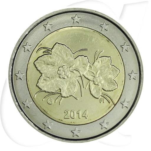 Finnland 2014 2 Euro Umlauf Moltebeere Münze Kurs Münzen-Bildseite