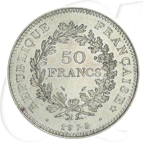 Frankreich Herkules 50 Francs Münzen-Wertseite