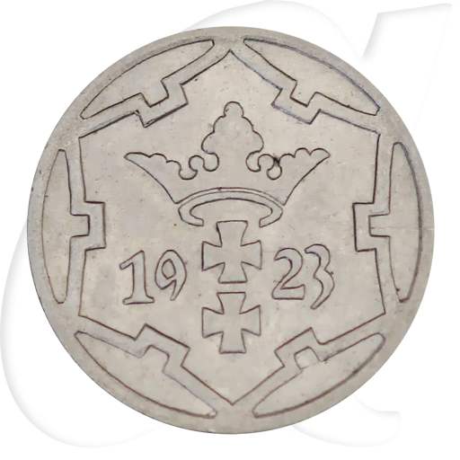 Danzig 5 Pfennig 1923 vz-st Wappen