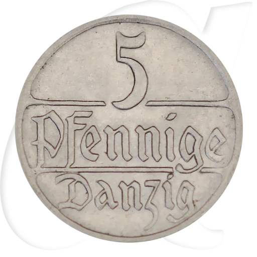 Danzig 5 Pfennig 1923 vz-st Wappen