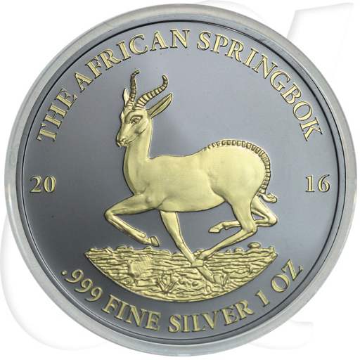 Gabun Springbok 2016 Ruthenium Münzen-Bildseite