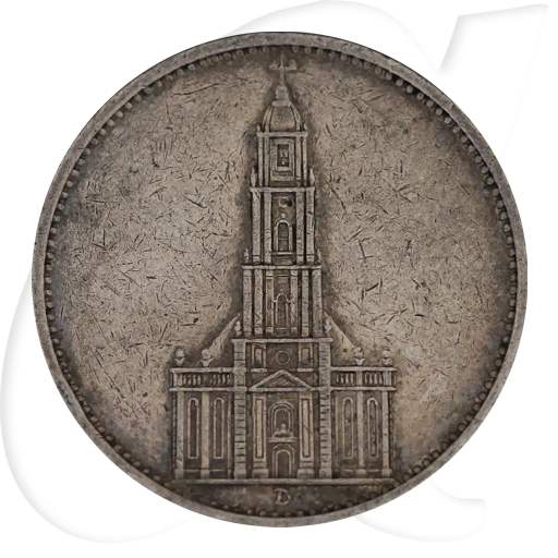 5 RM Garnisionskirche 1934 - 1935 Silber (siehe Detailbeschreibung)