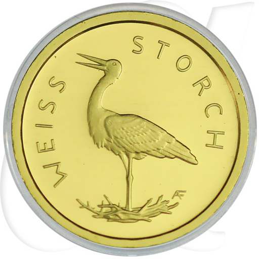 Deutschland 20 Euro Gold 2020 F st Heimische Vögel - Weißstorch