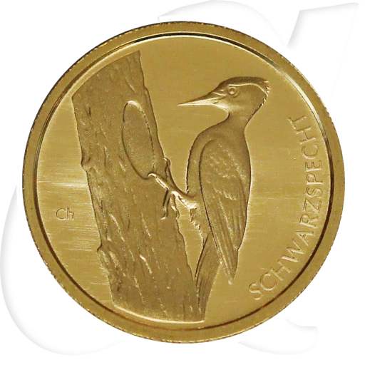 Gold 2021 Schwarzspecht 20 Euro Deutschland Münzen-Bildseite