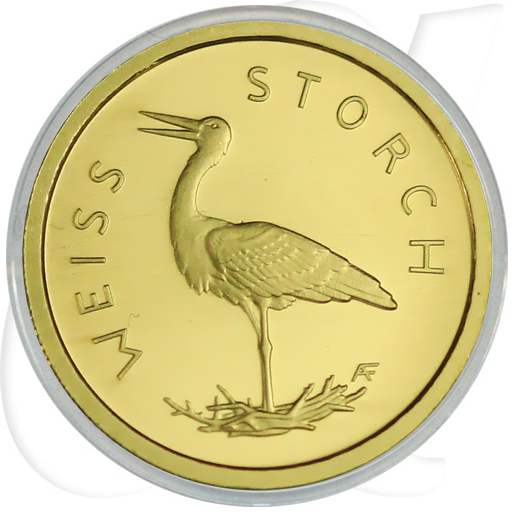 Goldmünze 20 Euro 2020 Weißstorch Deutschland Münzen-Bildseite