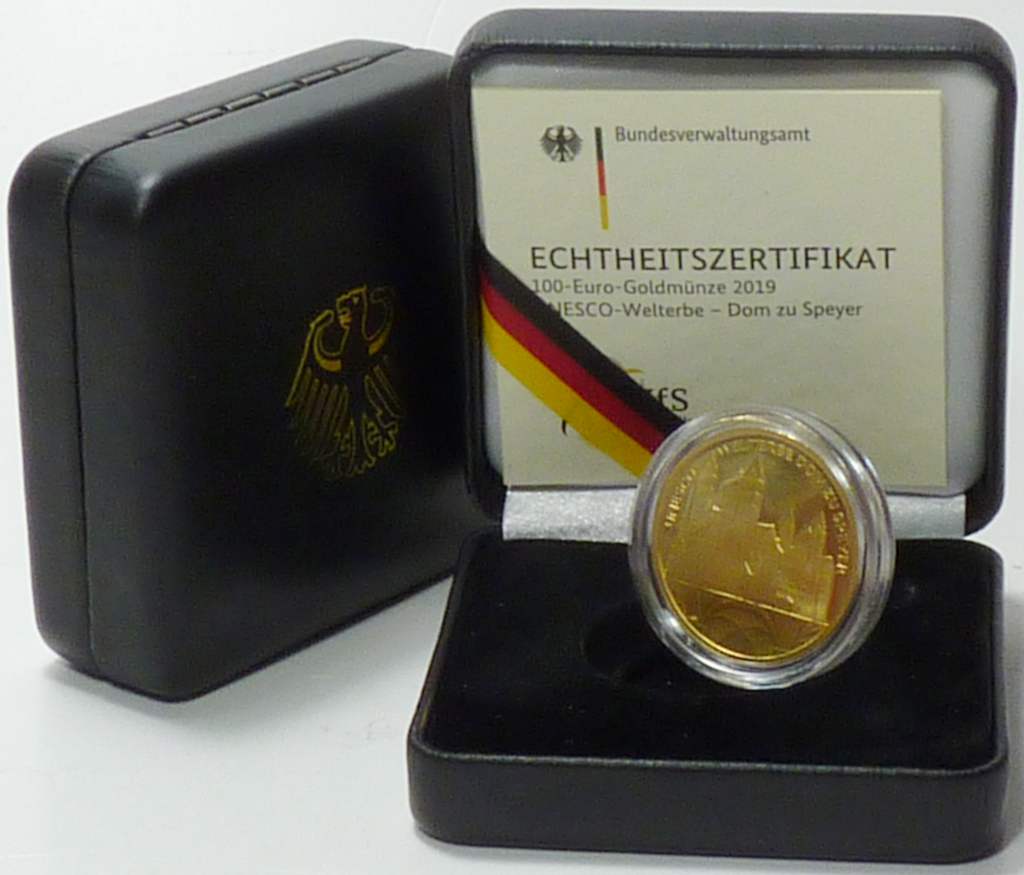 Deutschland 100 Euro Gold 2019 A st OVP Dom zu Speyer