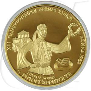 Griechenland 2500 D. 1982 PP Gold 5,81g fein S. Louis Marathon-Oly-Sieger 1896
