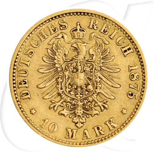 Hamburg 1875 10 Mark Gold Wappen Deutschland Münzen-Wertseite