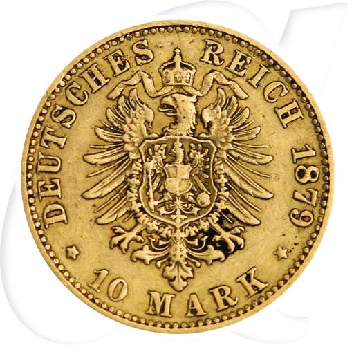 Deutschland Hamburg 10 Mark Gold 1879 s-ss Wappen