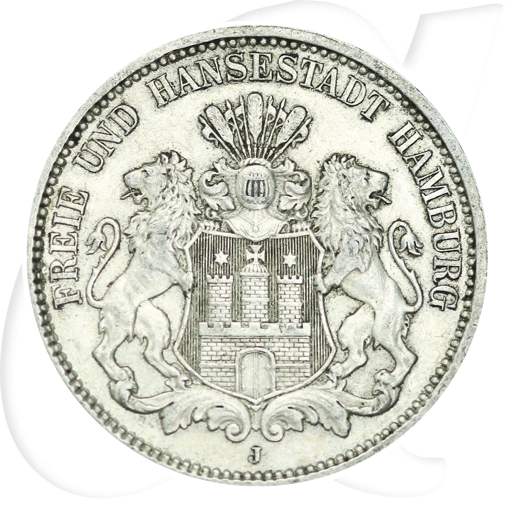 Hamburg 1912 3 Mark Wappen Münzen-Bildseite