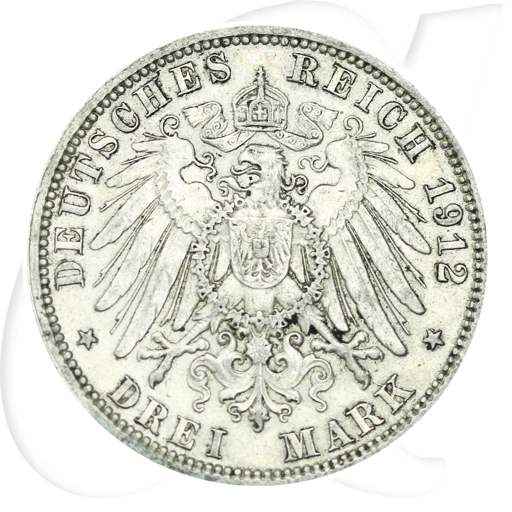 Deutschland Hamburg 3 Mark 1912 ss ungereinigt Wappen