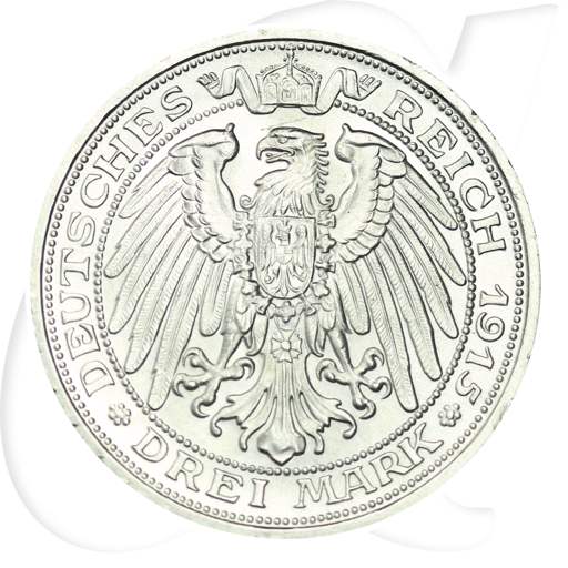 Jahrhundertfeier Mecklenburg-Schwerin 1915 3 Mark Münzen-Wertseite