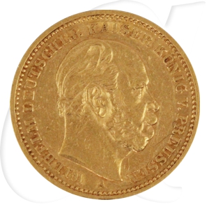 Deutschland Preussen 20 Mark Gold 1888 A ss Wilhelm I.