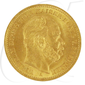 Deutschland Preussen 20 Mark Gold 1888 A vz-st Wilhelm I.