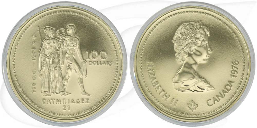Kanada 100 Dollar 1976 PP Gold Olympia Montreal 1/2 oz Gold
