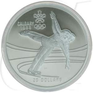 Kanada 20 Dollar 1987 PP Olympia 1988 Calgary - Eiskunstlauf