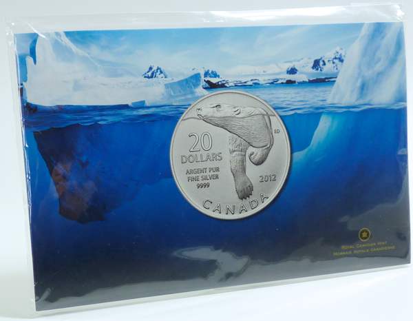Kanada 20 Dollar 2012 BU OVP Polarbär Silber 7,96 gr. fein in Verpackung