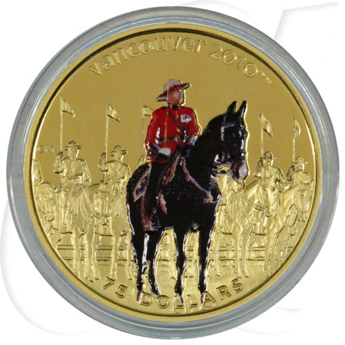 Kanada 75$ 2007 PP Gold Olympia Vancouver 2010 - Mounted Police