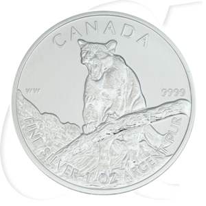 Münze Kanada 5 Dollar 2012 Silber - Vorderseite Puma (Cougar)