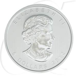 Münze Kanada 5 Dollar Silber Rückseite mit Queen Elisabeth II. und Umschrift 2012