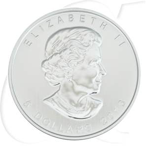 Münze Kanada 5 Dollar Silber Rückseite mit Queen Elisabeth II. und Umschrift 2013