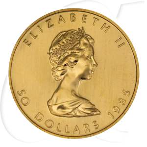 Kanada 50 Dollar Maple Leaf Gold 31,103g (1oz) fein