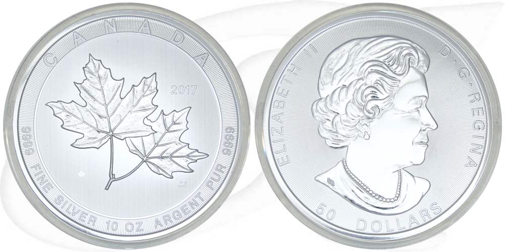 Kanada 50 Dollar 2017 Maple Leaf Silber 311,035 gr. (10 Unzen)