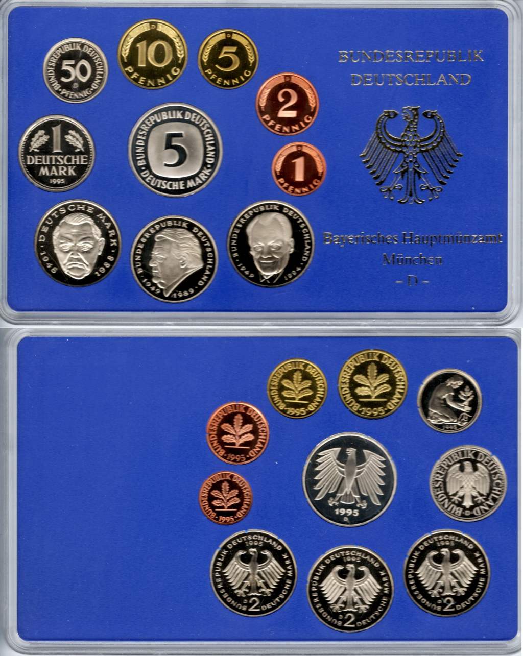 Kursmünzensatz 1995 D Deutschland PP OVP