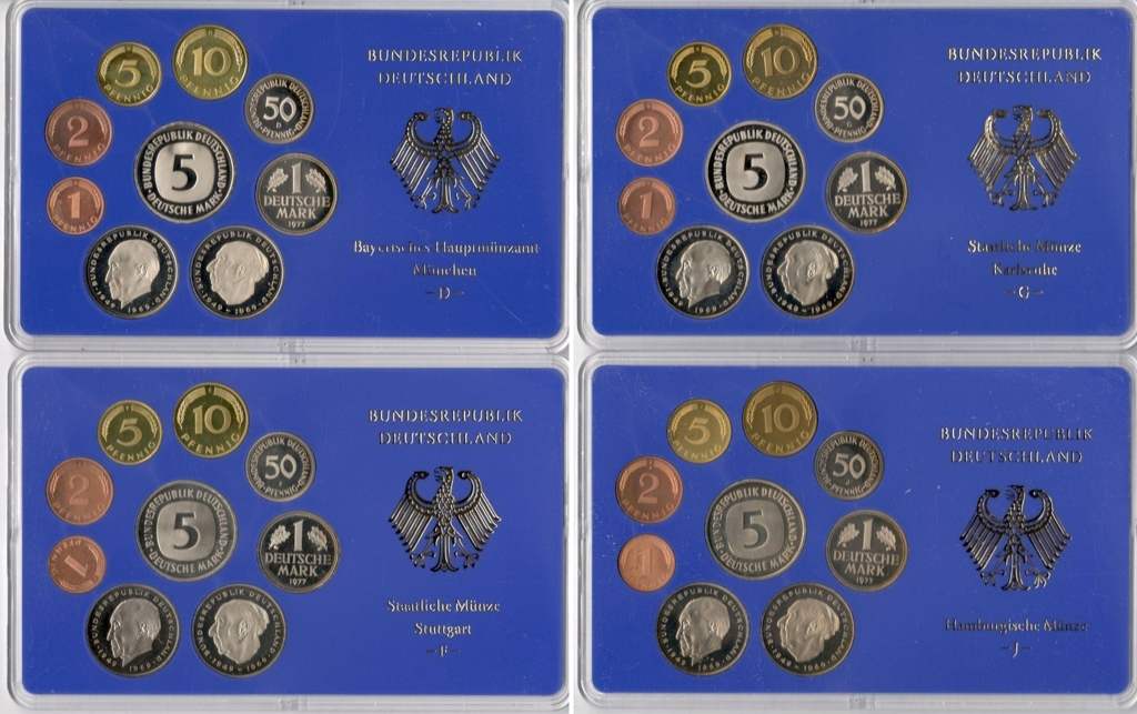 Kursmünzensatz Deutschland 1977 OVP