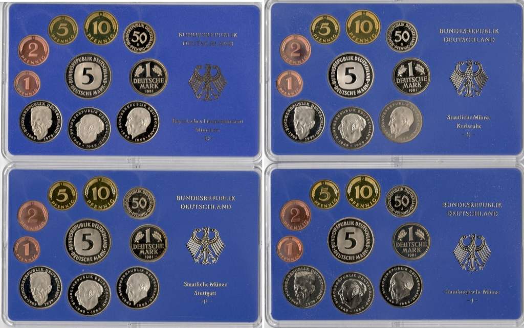 Kursmünzensatz Deutschland 1981 OVP