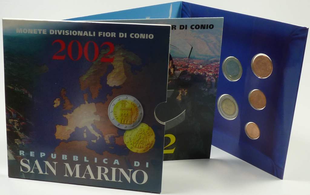 Kursmünzensatz San Marino 2002 Folder