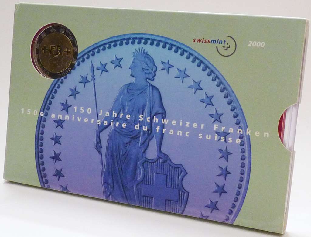 Kursmünzensatz Schweiz 150 Jahre Schweizer Franken 2000 OVP