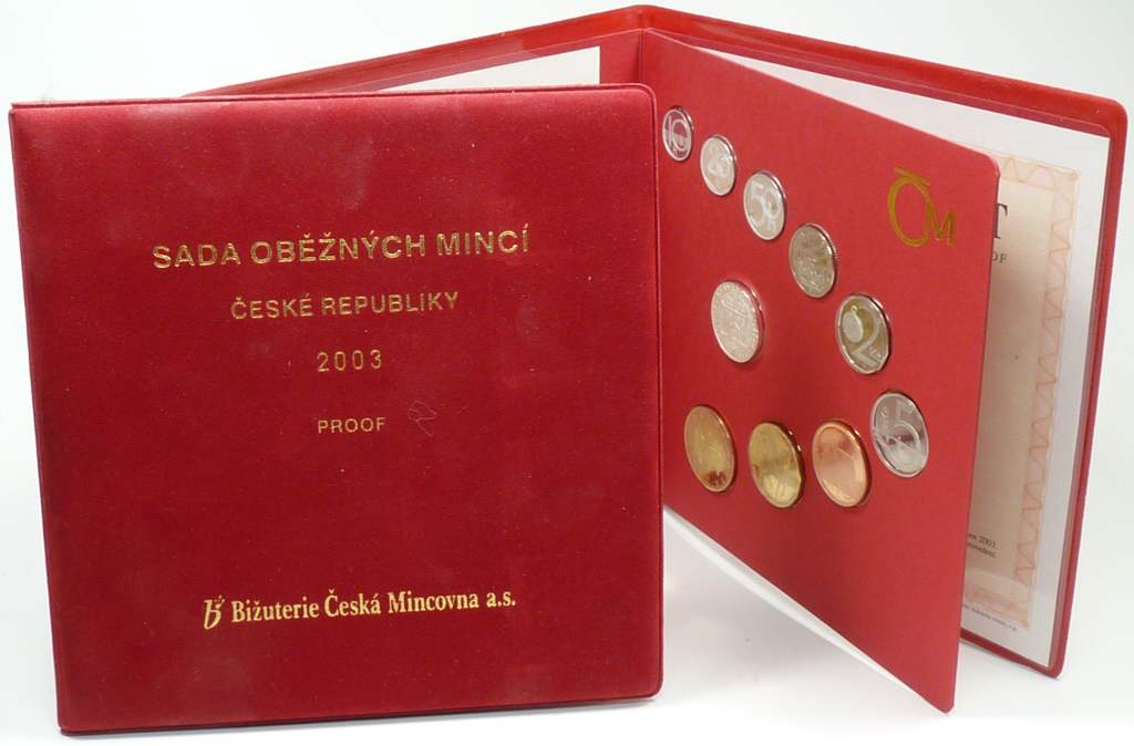 Kursmünzensatz Tschechien 2003 PP Folder