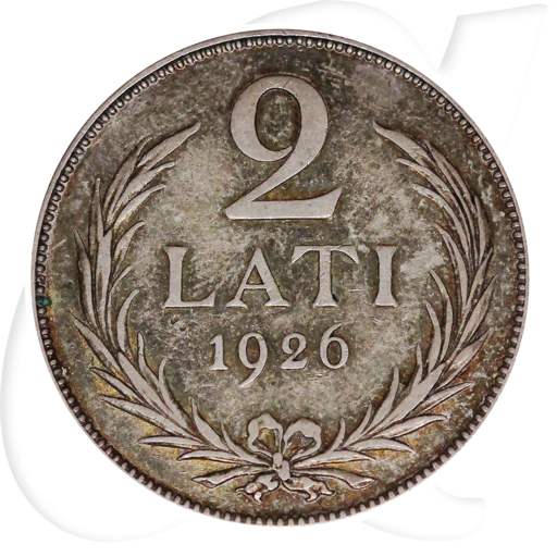 Lettland 2 Lati 1926 ss Kursmünze