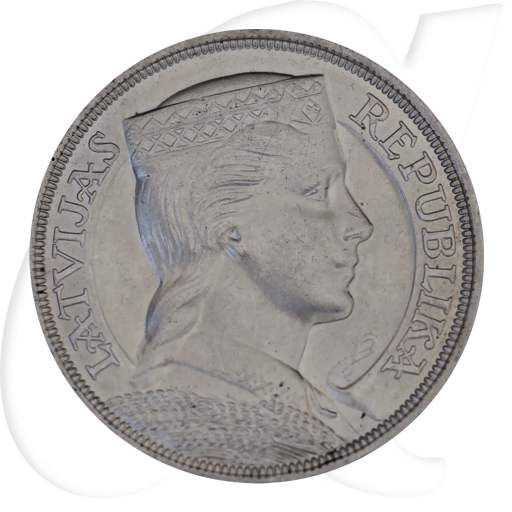 lettland-1925-2-lati-kursmuenze Münzen-Bildseite