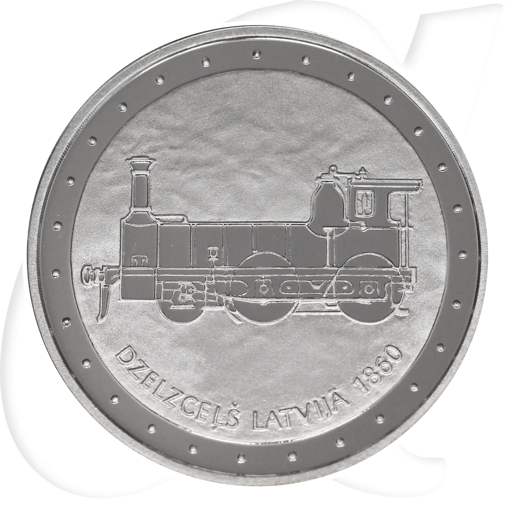 Lettland 2011 Eisenbahn 1 Lats 150 Jahre Münzen-Bildseite
