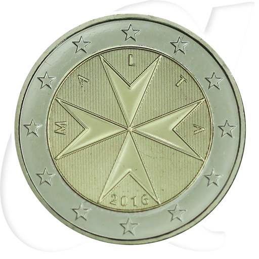 Malta 2016 2 Euro Umlauf Münze Kurs Münzen-Bildseite