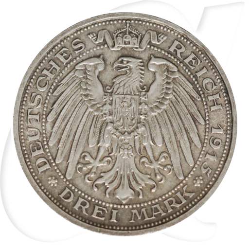 Mecklenburg-Schwerin 1915 3 Mark Jahrhundertfeier Münzen-Wertseite