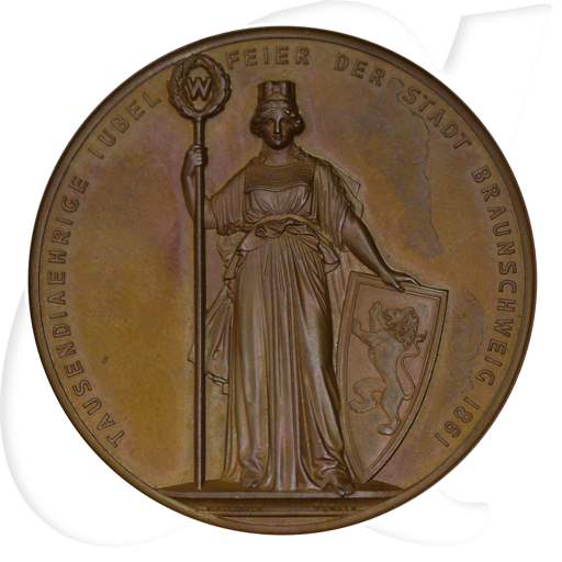 Medaille 1861 1000 Jahre Braunschweig mit Kassette