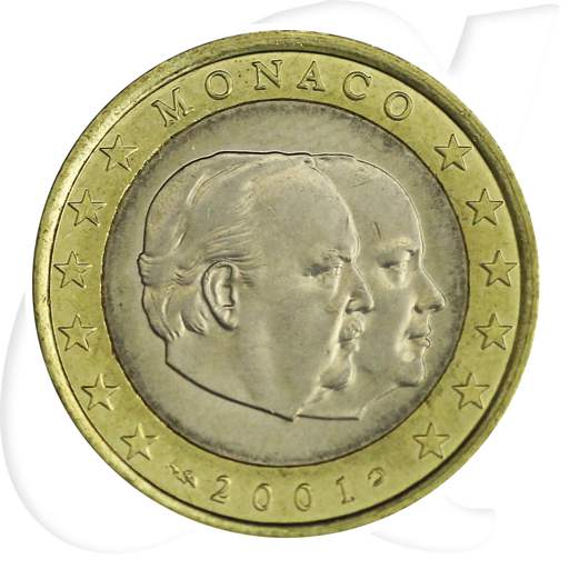 Monaco 1 Euro 2001 Umlaufmünze Fürst Rainier III.
