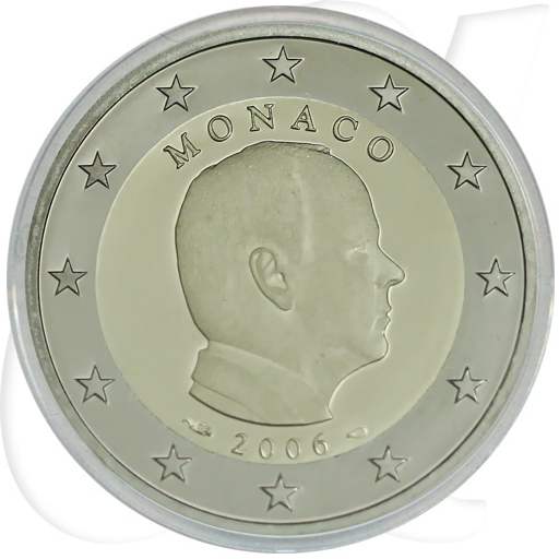 Monaco 2 Euro 2006 Polierte Platte Umlaufmünze Prinz Albert