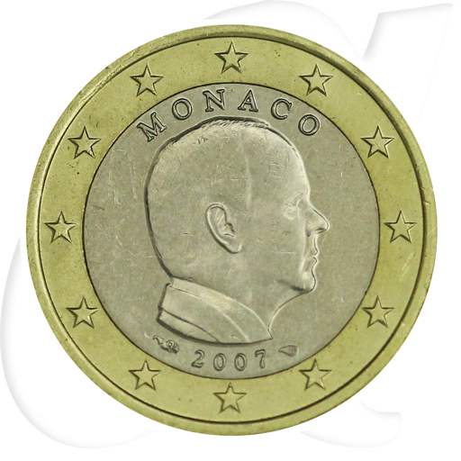 Monaco 1 Euro 2007 Umlaufmünze Prinz Albert II. mit Münzzeichen